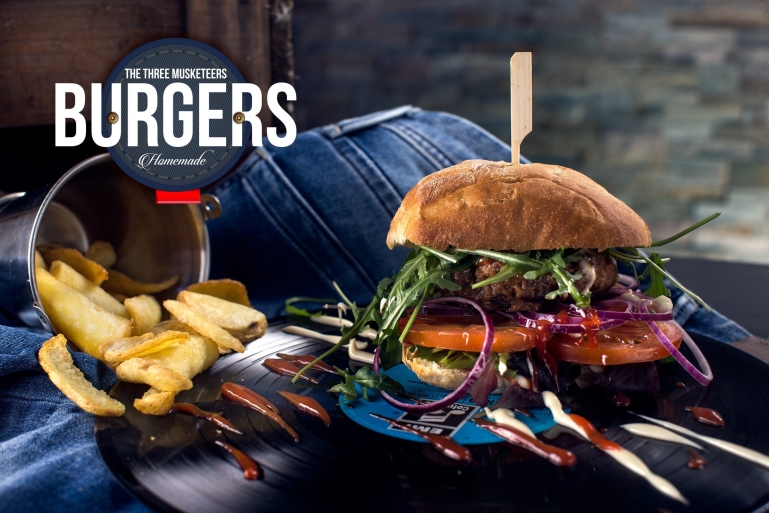 hamburger en friet productfoto's